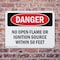 Signmission No Open Flame Or Ignition Source Within 50 Feet Danger Sign, Plastic, 10in W x 7in L, 2PK OS-2PACK-DS-P-710-L-2361 - alternate 5